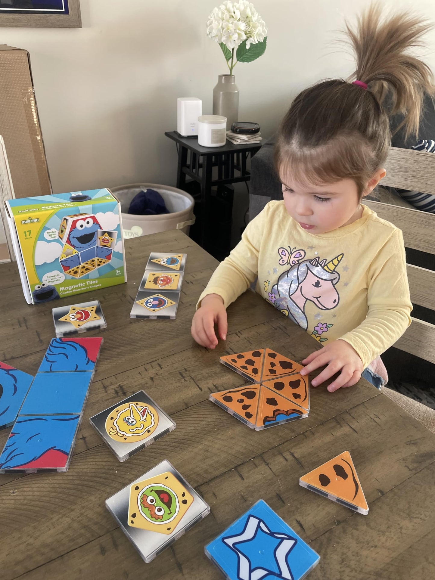 Createon Sesame Street Cookie Monsters Shapes Magnetic Playset, Magnetic Building Toys, Stem & Montessori Educational Toys For A