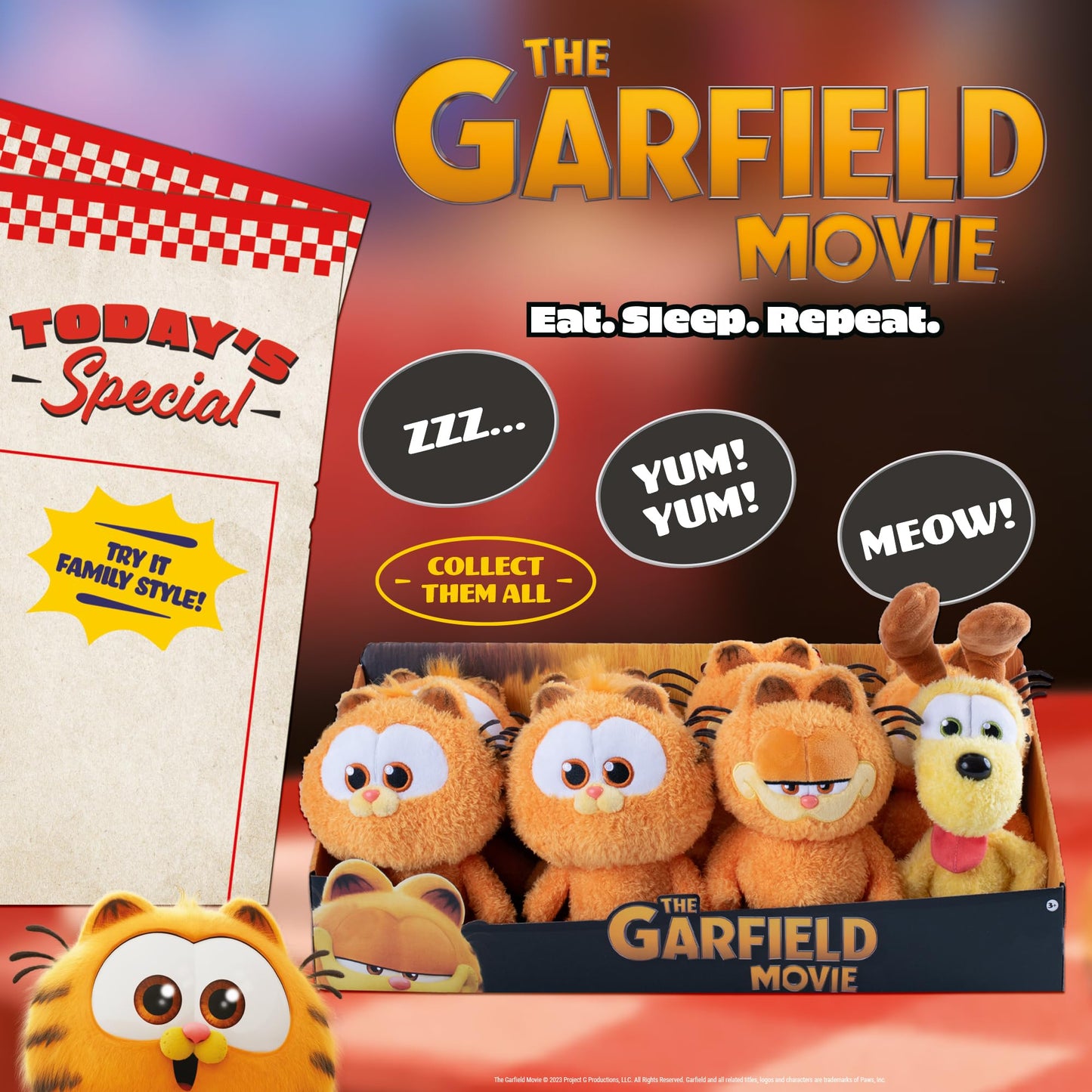 Animagic - Baby Garfield Soft Toy - Garfield Cat Soft Toy In Baby Version - Orange - For Children Fans Of The Famous Sleeping Cat - Comic Hero - Birthday Idea From 2 Years