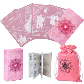 Erbacan Classic Pink Tarot Cards With Guidebook-Tarot Cards For Beginners-Learining Tarot Deck With Guidebook(Without Pouch Bag)