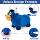 iPlay, iLearn Bouncy Pals Bull Hopping Horse - Plush Inflatable Ride-On Toy, Medium, Blue, Model 850006959389, Perfect for Kids 18 Months to 5