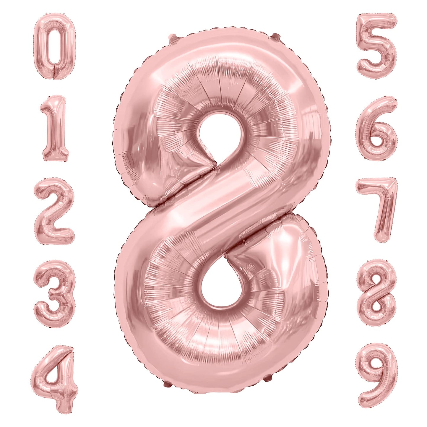 Number Balloon 40 Inch, Number Balloons Rose Gold, Number 8 Balloon, Birthday Large Foil Rose Gold Balloons, Birthday Party Grad