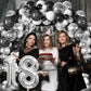18Th Birthday Decorations Black Silver,18Th Birthday Balloon Garland Party Decorations With Number 18 Foil Balloons,Happy Birthd
