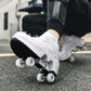 Double-Row Deform Wheel Automatic Walking Shoes Invisible Deformation Roller Skate 2 in 1 Removable Pulley Skates Skating Parkour (White high  US8.5)