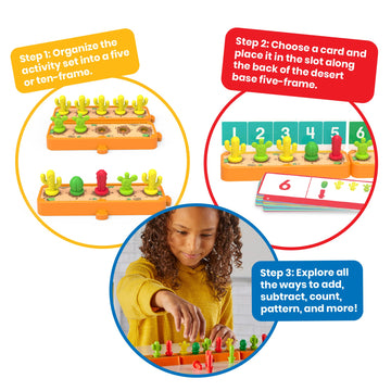 Hand2Mind Cactus Counting Desert Math Activity Set, Ten Frame Math Manipulatives, Color Counters For Kids Math, Montessori Math Materials, Math Games For Kindergarten, Addition And Subtraction Games