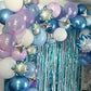 Paready Frozen Balloons, 60 Pcs 12 Inch Purple Blue Balloons White And Snow Confetti Latex Balloons For Girls Frozen Theme Party