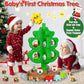 maysida Baby First Mini Christmas Tree for Kids, Learning Toys Colorful Plastic Finger Puppets Snowman/Elk/Santa Tumblers for To
