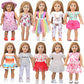 Augfrog 10 Sets Of 18 Inch American Doll Clothes, Including 10 Of Doll Clothing Dress Outfits For Gift Dolls, Birthday Gifts For