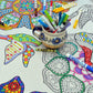 The Coloring Table - Mandala Design - Xl Rectangle Tablecloth - Fabric Coloring Tablecloth - Colorable Designs - Washable And Re