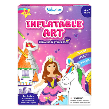 Skillmatics Inflatable Art: Unicorns & Princesses | 3D DIY Craft Kit (ages 4-7)