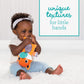 Infantino Cuddly Teether Fox - BPA-Free Silicone, 3 Textured Teething Spots, Soft Fabric, 1 Count, for Babies 0M+