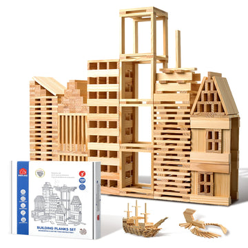 Iceko Kn 100Pcs Classic Wooden Building Blocks Set,Solid Stem Building Toys For Kids, Preschool Learning Montessori Toys For Tod
