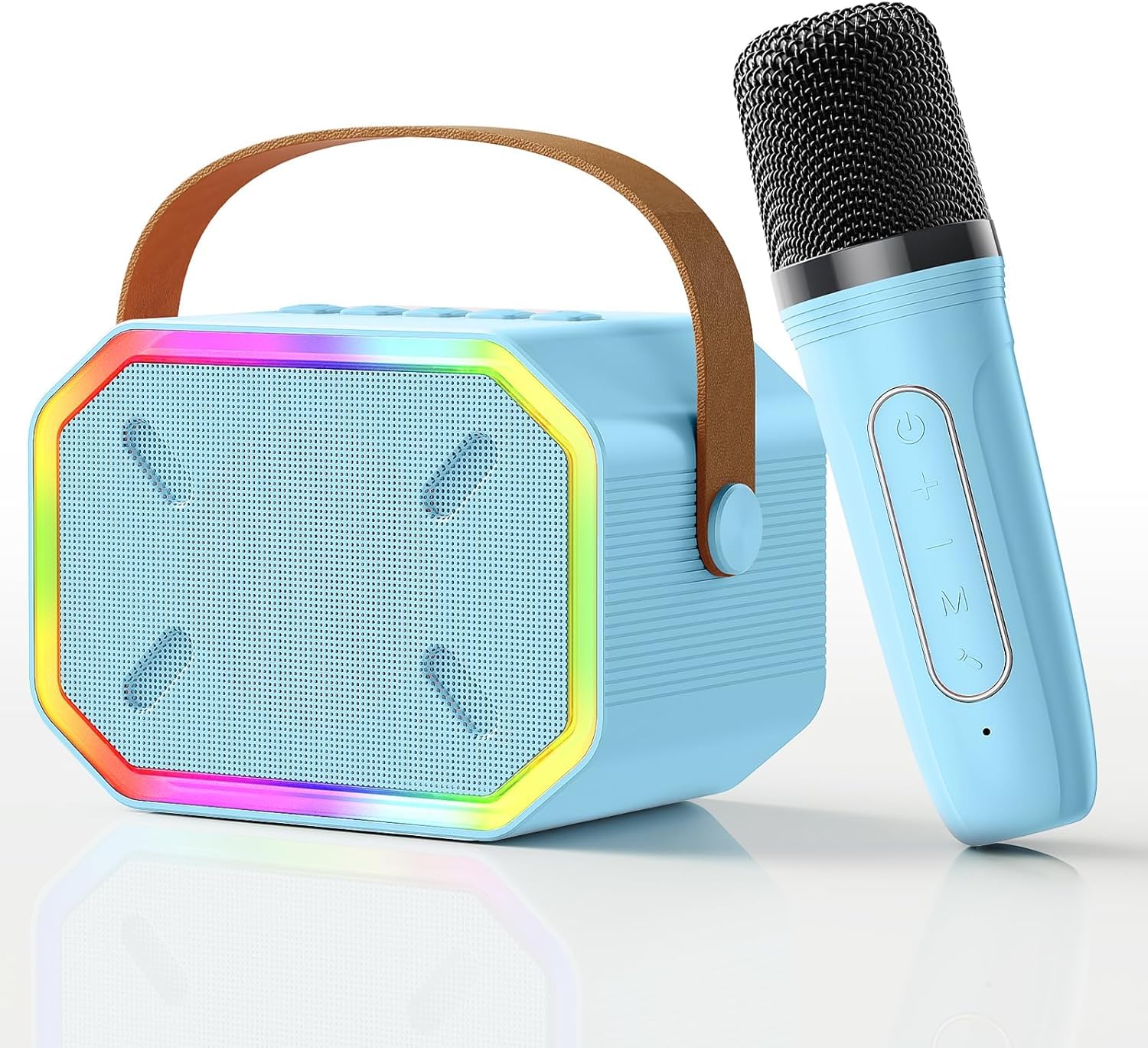 Mini Karaoke Machine With Kids Microphone,Bluetooth Karaoke Microphone Wireless For Singing,Birthday Easter Gifts For Kids Age 4 5 6 7 8 Year Old Girls Boys