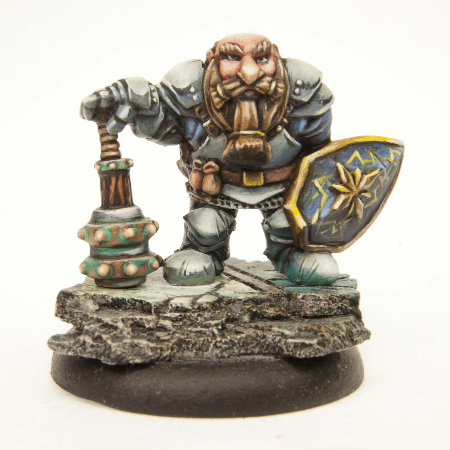 Stonehaven Dwarf Paladin Miniature Figure (for 28mm Scale Table Top War Games) - Made in USA