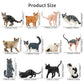 EYSCOTA 12PCS Cat Figurines - Realistic Plastic Kitten Toys, Colorful Cake Toppers for Kids & Children, Model CAT-001