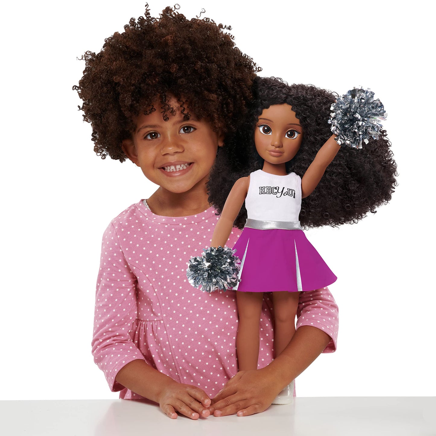 Just Play Hbcyou Cheer Captain Alyssa 18-Inch Doll & Accessories, Curly Hair, Medium Brown Skin Tone, Designed And Developed By Purpose Toys