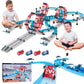 Toy Car Race Track Set Dual-Track Racing for 2 Players with 4 High-Speed Slot Die-Cast Race Cars, 360Loops, Turns and Crossover 