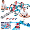 Toy Car Race Track Set Dual-Track Racing for 2 Players with 4 High-Speed Slot Die-Cast Race Cars, 360Loops, Turns and Crossover 