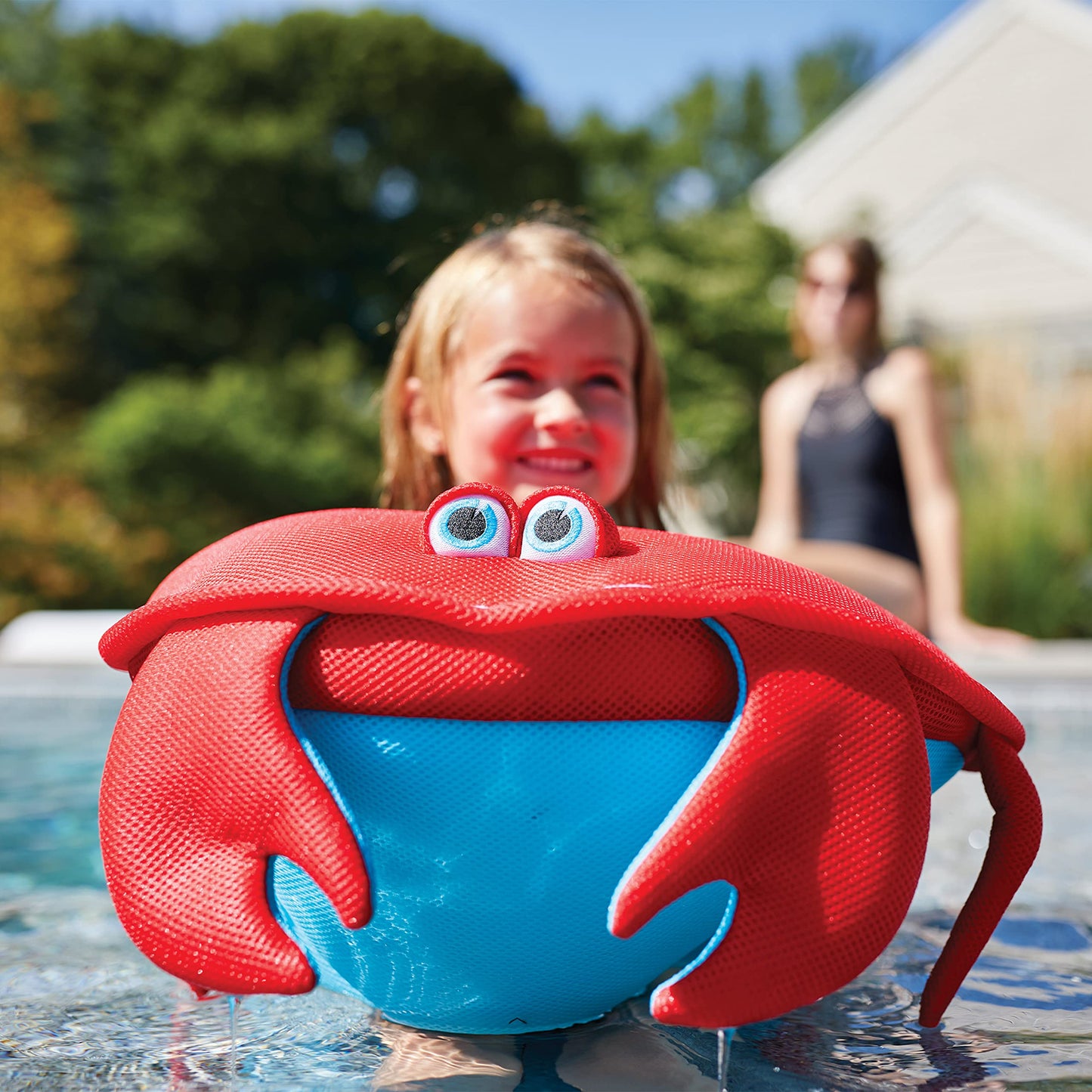 Big Joe Pool Petz Crab Floating Pool Toy - No Inflation, Quick Draining Fabric, 35"L x 43"W x 7"H, Model 2020CRA, Color: Crab