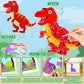 Lonfliness 8PCS Dinosaur Theme Art Kit, No-Mess Sewing Puzzle, 7.9x5.9 inches, Colorful Foam & Fabric, Model LF0870