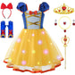Uplus ME Light Up Princess Dress Up Clothes for Little Girls Toddler Kids Princess Costume Halloween Birthday Outfit (6-7Y/130)