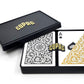 Copag 1546 Design 100% Plastic Playing Cards, Bridge Size (Narrow) Black/Gold (Standard Index, 6 Sets)