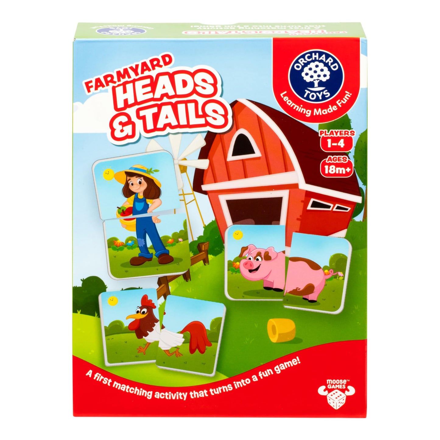 ORCHARD TOYS Farmyard Heads & Tails Game - 24 Chunky Cards, Ages 18 Months+, Multicolor, Model 91054