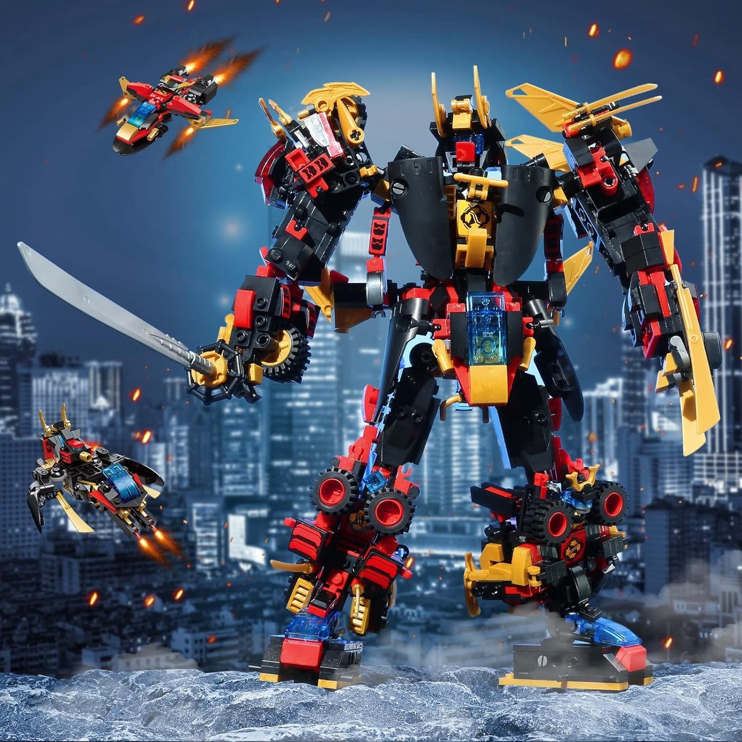 QLT QIAOLETONG 12 in 1 Mecha Robot Building Set, 542 PCS, Multicolor, Compatible with Lego, Cool Robot Toys Gift for Adults