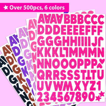 KRAFUN Black and Pink Felt Sticker Kit for Beginner Young Girls and Kids Arts & Crafts, Pack of 500+ Assorted Scrapbook Stickers