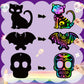CY2SIDE 60PCS Day of The Dead Skeleton Scratch Card Gift Set for Kid, DIY Mexican Fiesta Scratch Paper Kit for Student School Ac
