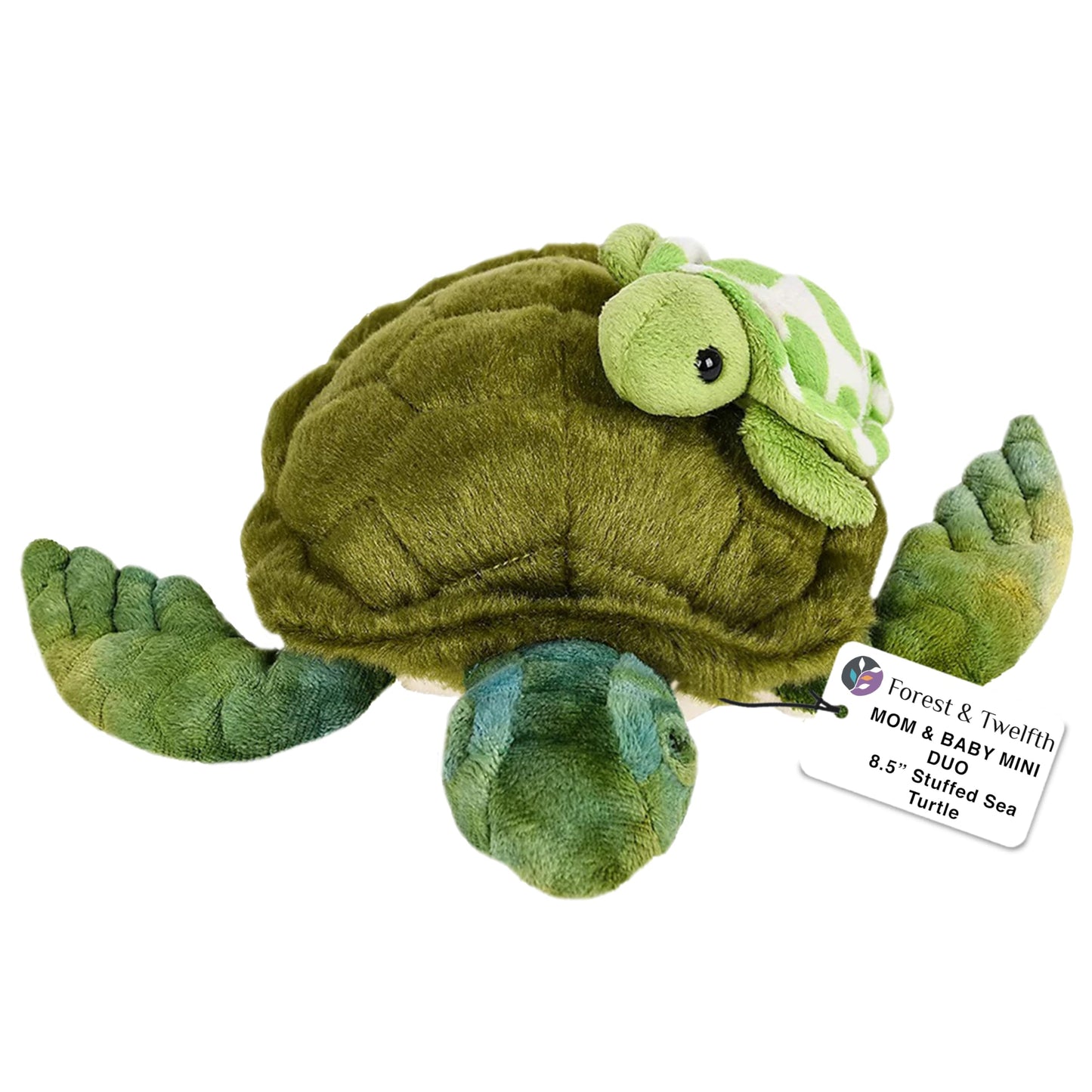 Forest & Twelfth Mom & Baby Mini Sea Turtle, Ocean Stuffed Animals For Kids, Baby Shower Decorations, Nursery D  Cor, Sea Animal