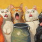 1000-Piece mature-themed Puzzle - Fun Jigsaw Puzzle for mature-themeds Surprised Cats Oil Painting  Challenging Fun Puzzle for mature-themeds  Colorful Cat Art Puzzle  Great Gift Idea  26.65 x 19.25 in