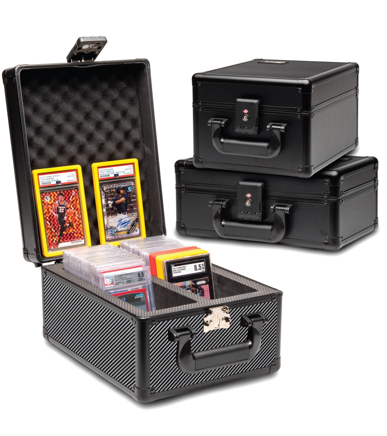 SLAB protective covering 2 Row Graded Card Storage Box PSA Card Slab Case For Graded cards Holds 80+ Slabs 2 Row Graded Card Case for PSA Slab Box Graded 2 Row Card Storage Box Sports Baseball Card Collector Gifts