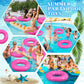JellyArch 6 Pcs Inflatable Pool Floats 28 Inches Swim Tube Bulk for mature-themeds Swimming Ring Pool Floaties for Beach Party Decorations Women and Men River Lake Summer Vacation Holiday (Pink)