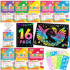 Scratch Art Party Favors For Kids: 16 Pack Rainbow Scratch Notebook Kids Art Supplies For Girls Boys 4-8 Years Old Kids Birthday