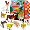 Igratens Farm Animals Figures Toys With Sound Books, 10Pcs Farm Animals For Toddlers & Animal Sound Books With 10 Buttons, Plast