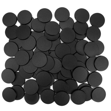 TITAWU 60PCS Miniature Bases+60PCS Adhesive, 50mm/1.97inch Textured Plastic Black Round Model Base for Gaming Miniatures or Warg