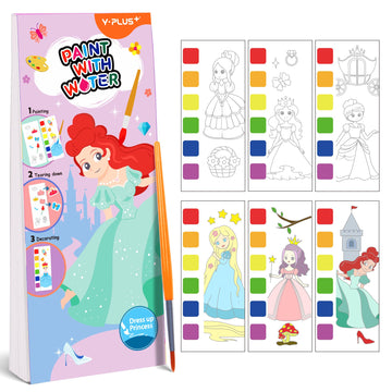 YPLUS Pocket Watercolor Book for Toddler, Art Activities Craft Toys Watercolor Painting Paper for Kids Gift Drawing with Brush- 