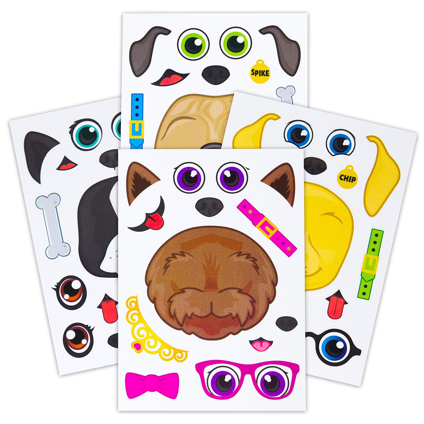 24 Make A Dog Stickers For Kids - Great For Birthday Party Favors - Fun Craft Project For Children 3+ - Let Your Kids Get Creative & Design Their Favorite Puppy Stickers