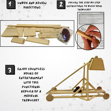 PATHFINDERS Trebuchet kit Building Toys Medieval  Wooden Craft kit Science kit stem Toy Catapult Model kit Birthday Gift for Boys 3D Puzzle for mature-themeds Learning Education Toy Engineering kit