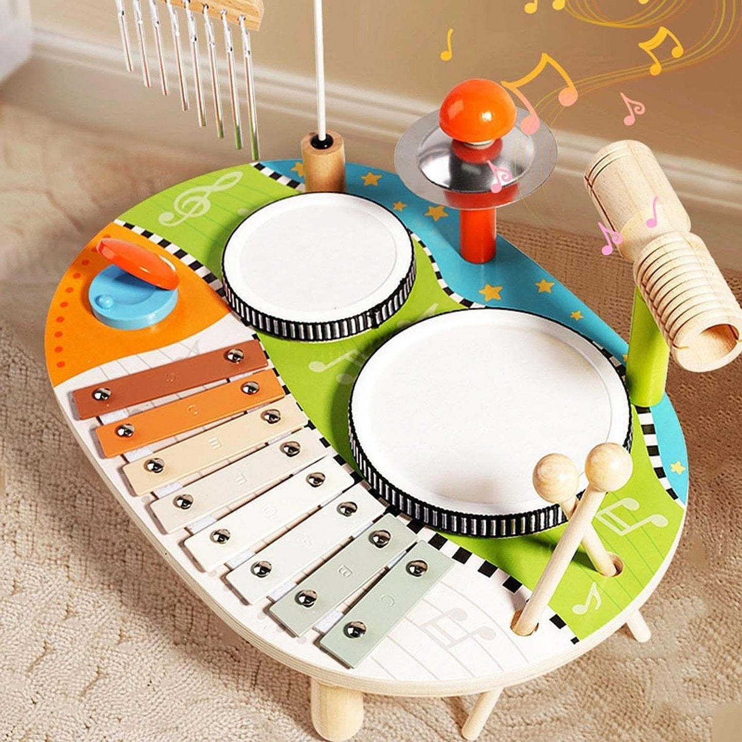 Atorse Xylophone Drum Set Motor Skill For Ages 3 4 5 6 Years Old Birthday Gift Kids|Baby | Toys For Baby | Developmental Baby To