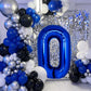 40 Inch Giant Navy Blue Number 0 Balloon, Helium Mylar Foil Number Balloons For Birthday Party, Birthday Decorations For Kids, A