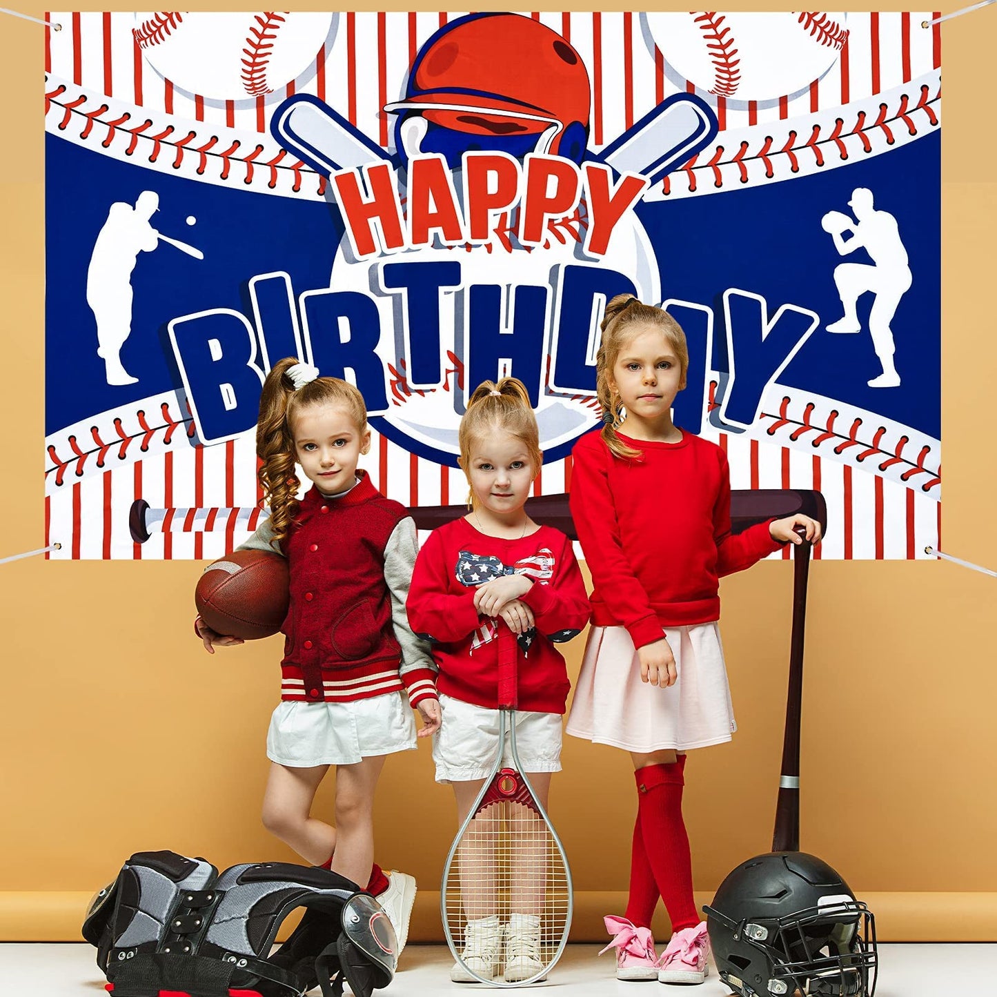 Baseball Party Decorations Baseball Happy Birthday Banner Party Supplies for Boys Kids Teens Large Sport Themed Birthday Banner