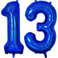 Number 13 Balloon 40 Inch, Dark Blue Big Number Balloon, Giant Foil 13 Balloons Number, Laser Blue Helium Birthday Balloons For