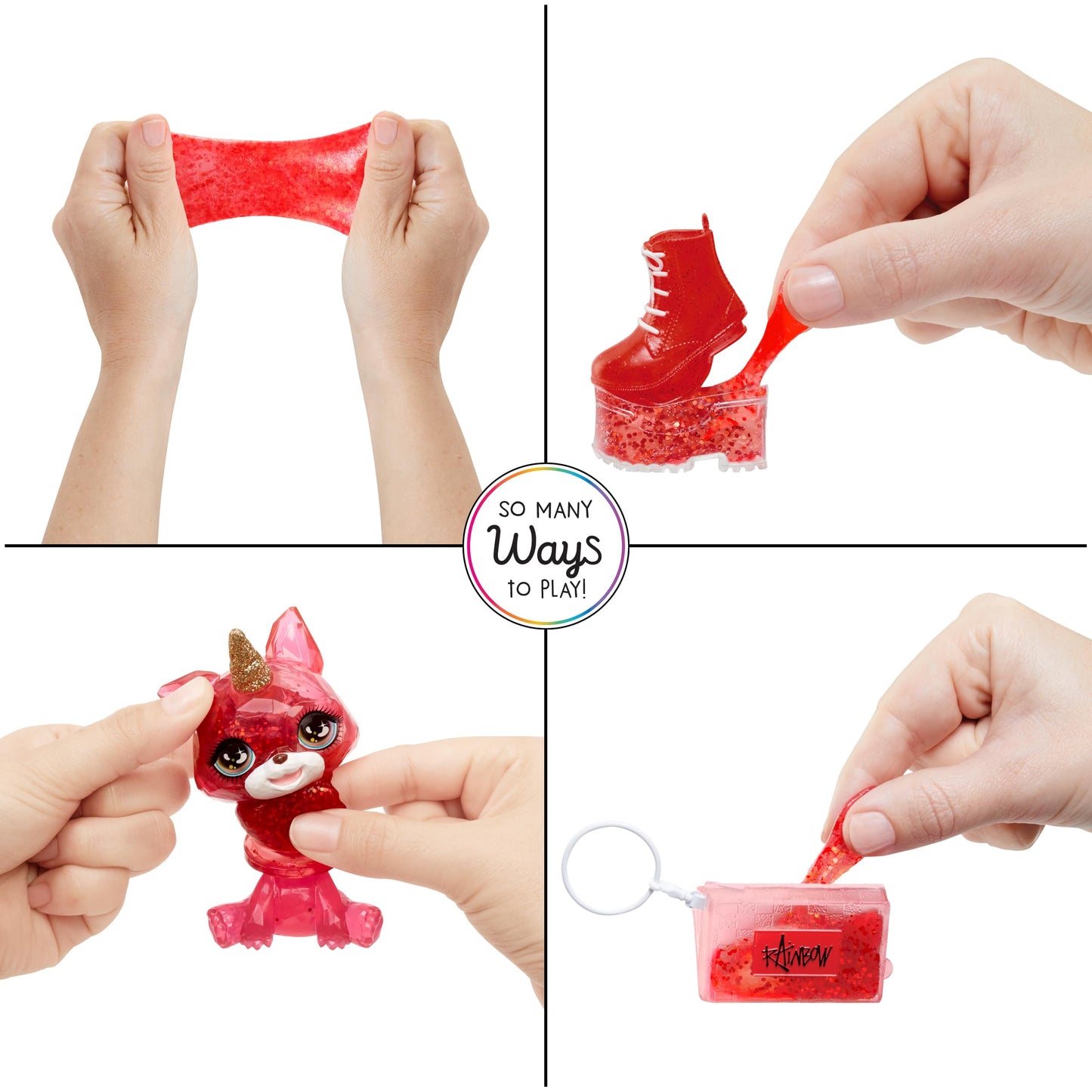 Rainbow High Ruby, Red With Slime Kit & Pet, 11' Shimmer Posable Fashion Doll With Diy Sparkle Slime, Magical Yeti Pet, Fun Play Accessories, Great Toy Gift For Girls Kids Ages 4-12 Years
