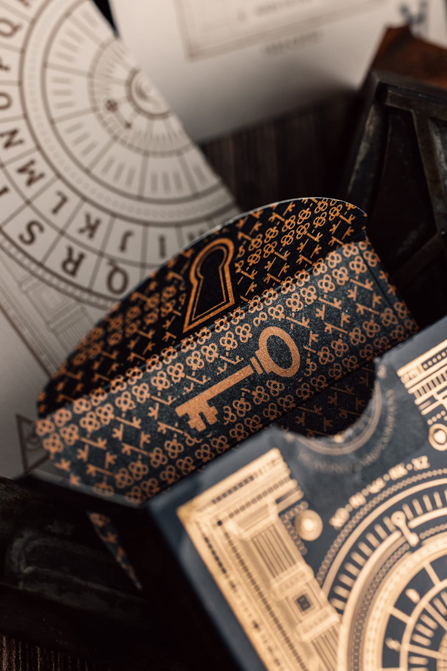 Bicycle Cypher Premium Black Playing Cards, Gold Foil, Encrypted Messages In Playing Cards, 1 Deck