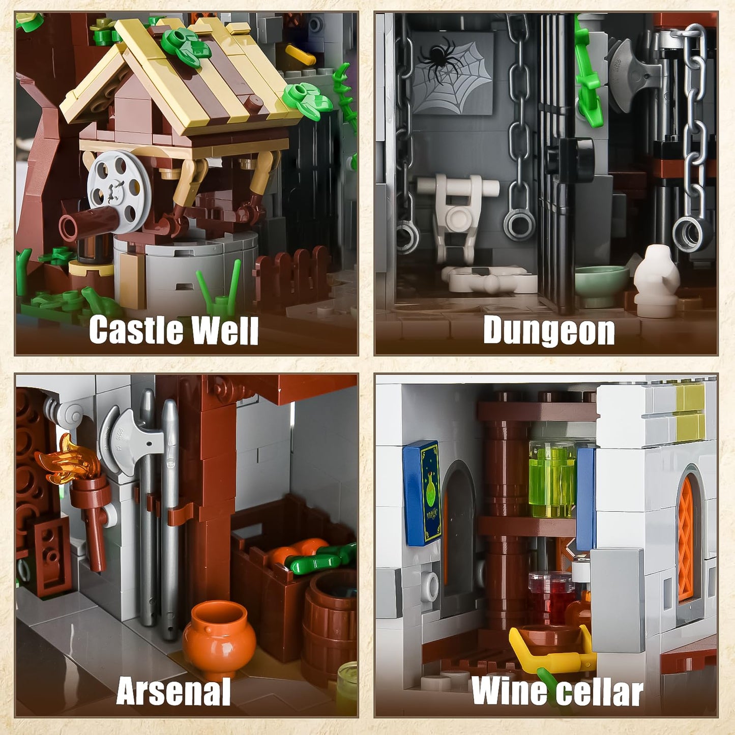 BNG Medieval Castle Building Set for mature-themed 2 in 1 Knights Castle Building Blocks House Architecture Collection Toy Home Office Decor and Creative Gift for Teen 14+(2568PCS)