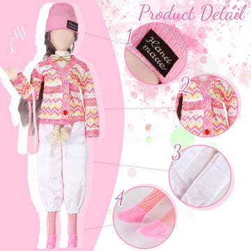 Geyoga Doll Clothes 11.5 Inch Girl Doll Accessories Casual Wear Clothes Outfits With Shoes Socks Hat Bag Top Jumpsuit Set Gift For Kids (Cute Style)