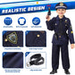 Skirfy 16Pcs Police Officer Costume For Boys,Police Costume For Kids,16Pcs Kids Cop Costume With Police Uniform,Police Toys,Kids