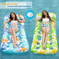 Jasonwell Inflatable Pool Float Lounge - 2 Pack, 71"x31", Vinyl, Blue&Beige, Model CPLF-180OBG2, Perfect for Lake & Beach Parties
