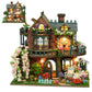 Plustopoy DIY Miniature House Kit - DIY Mini House Building Kit - Wooden Dollhouse Miniature Kit -Tiny Garden House Diorama Building Kits with Light - 3D Puzzle mature-themed Craft Unique Gift